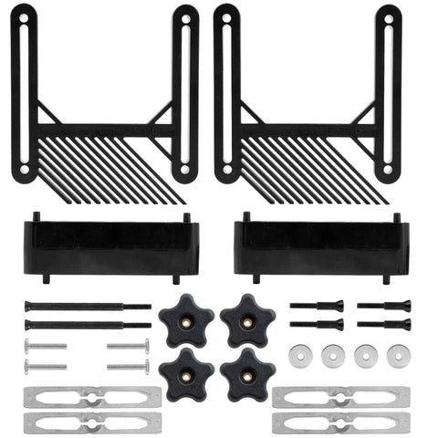 Dual Deluxe Stackable Featherboards For Table Saw Kit With Riser Blocks, Aluminum Miter Lock Bar And TBolt Hardware, Feather Boards For Table Saw, Router And Bandsaws