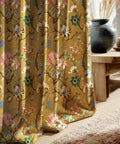 Floral Velvet Curtains 96 Inches Long With Bright Yellow Vintage French Country Print Cozy Light Blocking Privacy Drapes For Living Room Bedroom Sliding Door Bathroom 52W X 96L 2 Panels