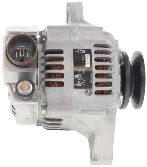 Beefed-Up Marine Alternator Replacement 12V 50 Amp with Internal Regulator and Fan for Mariner and Mercury Marine Engines Side View