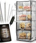 Mushroom Grow Tent With 6500K LED Light And Timer, Four Tier Shelves Fit Up To Eight Monotubs, Mini Indoor Greenhouse Display