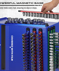 Socket Holder Organizer Set With Magnetic Trays For 1/4, 3/8, 1/2 Inch Sockets, 9-Piece Detachable Trays showcasing secure socket placement