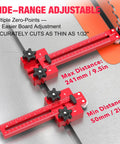 Premium Thin Rip Jig Guide For Table Saw Band Saw And Router Table with adjustable rail showing measurement details.