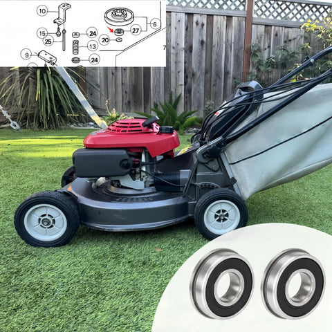 Ten Pack Flanged Bearings One Half Inch Bore And One And One Eighth Inch Outer Diameter For Wheel Hubs Beefed Up Heavy Duty Replacement For Wheelbarrows Garden Carts And Hand Trucks With Secure Flange And Smooth Rolling, mower wheel hub