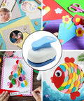 1 Inch Oval Lever Punch For Crafting And Scrapbooking Handheld Paper Punch For DIY Cards Gift Tags shown with art projects