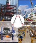Happybuy 5 ft chain sling with four legs for engine lifting; 5/16 in G80 alloy steel, 3-ton capacity.