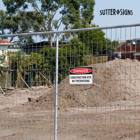 Four Pack Danger Construction Site Signs 14 By 10 Inches Waterproof Plastic Durable Warning Signs For Hazard Areas No Trespassing