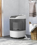 Compact Portable Washing Machine With Separate Spin Tub And Quick Drain Hose, 5.5 Lb Mini Laundry Washer For Apartments Dorms And RV Homes in grey.