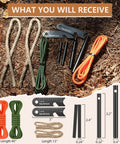 Beast Fire Starter Survival Kit with ferro rods, strikers, paracords, and tinder wicks for camping and outdoor adventures.