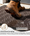 Heavy Duty Front Door Mat Waterproof Outdoor Entry Rug 29.5x17 Non Slip Rubber Doormat For Garage Patio Indoor Use Brown Durable