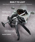 Speedy Brake Caliper Compressor For Quick Pad Replacement, Heavy Duty Tool That Retracts Single Or Dual Pistons Easily, Disc Brake Caliper Tool For Most Cars And Trucks, Durable And Ready For Any Brake Job shown with aluminum alloy and zinc plati...