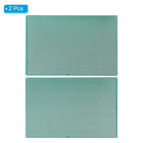 Two Pack Double Sided FR4 PCB Board Set 30 By 20 Cm 1.6 mm Thick Green Prototyping Soldering Board For DIY Electronics Projects
