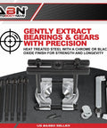 Bearing Puller Kit 14 Piece 5 Ton Automotive Separator with 2 and 3 Inch Jaws, displayed with precision tools.
