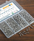 247 Piece Pan Head Wood Screw Set For Home DIY Projects, Stainless Steel 304 Self Tapping Screws, Phillips Drive in case