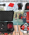 Beast Magnet Fishing Kit 3000LBS Pull With 4.72 Inch N52 Neodymium Magnet 10 Piece Treasure Hunting Set 65 Foot Rope Hook Case Gloves Scraper