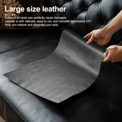Leather Repair Tape Self Adhesive Patch Kit 16 By 80 Inches For Furniture Couches Car Seats Cabinets And Handbags Black Litchi Grain