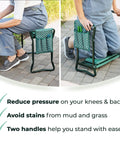 All In One Garden Kneeler And Seat With Knee Cushion And Flip Design For Comfortable Gardening, Lightweight Foldable Stool