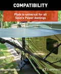 40 Amp Power RV Awning Interior Switch Kit And Plate installed on Solera power awning, showing universal compatibility.