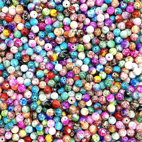 Premium Pattern Round Glass Loose Spacer Beads For DIY Jewelry Making Bracelets Necklaces Earrings Glitter Craft Supplies Kits Straight Up Drip Vibe