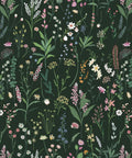 Floral Peel And Stick Vinyl Wallpaper For Kitchen Cabinets And Furniture, renter friendly DIY, vintage flowers on dark background