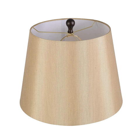 Light gold tapered drum shade from Gavin Lamp Set Duo In Golden Flecked Bronze With Gold Highlights