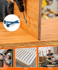 Blue Coated Hardened Steel Pocket Hole Screws Set in use for furniture assembly with drill