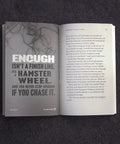 Open paperback of Fresh Start Blueprint A Straight Fire Guide To Level Up Your Life Mindset, featuring inspiring quotes on mindset.