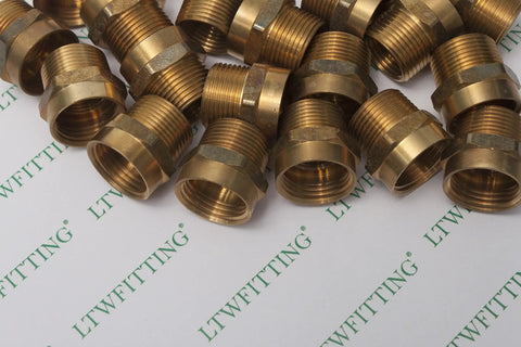 Beefy Brass Garden Hose Adapter Fits Three Quarter Inch Female Hose Thread To Three Quarter Inch Male Thread Or Half Inch Female Pipe Thread