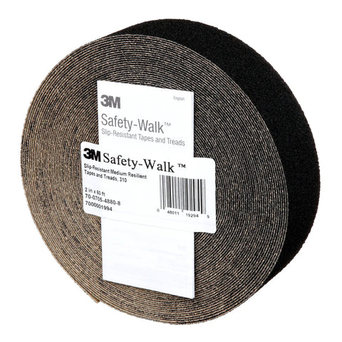 Roll of Slip-Resistant Vinyl Tapes And Treads 310 Black 2 Inch Wide 60 Foot Long with label and barcode visible.