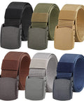 6 Pack Nylon Belts For Men And Women With Plastic Buckles, Metal Free Tactical Belts For Casual Wear, Work, Hiking