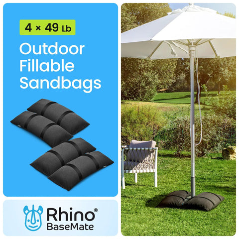 4 Pack Fillable Sand Bags For Umbrella Bases And Patio Stands, Weatherproof Weights For Outdoor Umbrellas, Arched Design