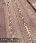 Heavy Duty 20x84 Inch Unfinished Solid Wood Barn Door With 5 Foot Sliding Hardware Kit Plus Pre Cut Pre Drilled Spruce Panels with stained finish.