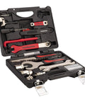 Essential 20 Piece Bike Tool Kit With Red Carrying Case for On The Go Repairs Includes Wrenches Allen Keys Bit Set Tire Levers Pliers