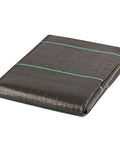 Folded Heavy Duty Woven Weed Control Fabric 6 by 33 Feet Black Ground Cover Membrane Lets Water and Air Through While Blocking Sunlight 3 Oz