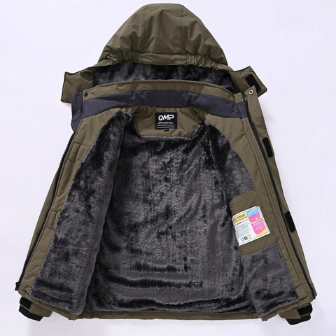 Interior view of Kids Winter Coat And Snow Suit Waterproof Insulated Softshell Ski Snowboard Jacket with fleece lining