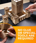 Lighthouse Of Alexandria 3D Wooden Puzzle Kit For Adults With LED Night Light, DIY model with hands assembling wood parts