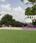 Picket Border Fence Kit 24.9 Foot White Outdoor Garden Fence For Quick Easy Install And Low Maintenance Yard Upgrade