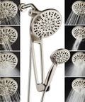 High Pressure Shower Spa Kit With 48 Modes 3 Way Diverter And 18 Inch Extension Arm All Chrome Finish Rain Head And Handheld Shower Set