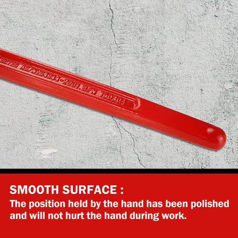 Close-up of the red handle of 4 Pack Lever Load Binder With 2 Grab Hooks For Five Sixteenth Or Three Eighths Grade 70 Transport Chain 5400 Lb Working Load Limit Heavy Duty Tie Down For Truckin And Secure Haul showing a smooth surface.