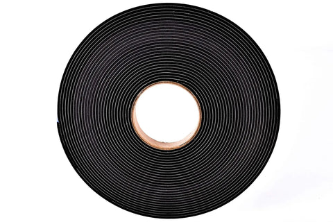 Roll of Adhesive Backed Sponge Neoprene Weather Stripping Peel And Stick, 3/4 Inch Wide, 1/8 Inch Thick, 50 Feet Long, black color.