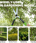 23 Inch Hedge Trimmers With Chrome Plated Steel Blades And Ergonomic Handle trimming tree branches in garden