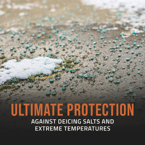 Concrete Sealer One Gallon Covers Up To Four Hundred Square Feet Deep Penetrating Silane Siloxane Formula against deicing salts on concrete.