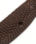 Close-up of Palm Swell Grips For CZ 75 Full Size Orange Black G10 With Palm Texture Free Screws Mag Release Includes O Rings Thin