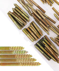 Heavy Duty Double Ended Hanger Bolt Assortment Kit For Furniture Assembly And Weekend DIY Fixes Precision Engineered Hardware Set With Self Tapping Machine Threads, assorted bolts in storage case.