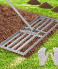 Heavy Duty Galvanized Lawn Leveling Rake With 36 By 12 Inch Wide Rack Head And Extendable 52 To 78 Inch Handle Rust Resistant