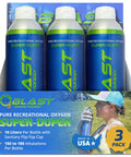 Pure Oxygen For Fast Recovery And Boosted Stamina, 10L Portable Oxygen Cans, 3 Pack With Flip Top Cap in retail packaging