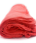 Beefy 50 Pack Shop Towels 14x12 Red Rags For Automotive, Industrial And Home Cleaning, soft 100 percent cotton folded towel close-up