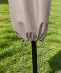 Bottom of Premium 6 To 9 Foot Patio Umbrella Cover With Waterproof Oxford Fabric Zipper And Rod Durable Double Stitched Edges