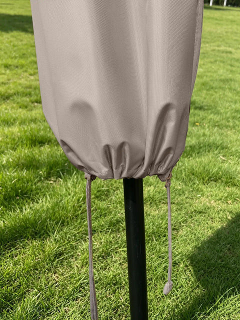 Bottom of Premium 6 To 9 Foot Patio Umbrella Cover With Waterproof Oxford Fabric Zipper And Rod Durable Double Stitched Edges