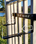 Universal Adjustable 20 Inch Planter Box Bracket Kit With 2 Heavy Duty Bottom Brackets 5.5 To 8.5 Inches, mounted on deck railing
