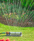 Heavy Duty Oscillating Lawn Sprinkler With 3 Way Adjustable Spray Pattern, 18 Precision Nozzles For Even Coverage Across Large Lawns And Gardens, Durable Base For Quick Setup And All Day Yard Watering